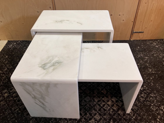 Image 1 of Set Of 3 Carrera Marble Tables