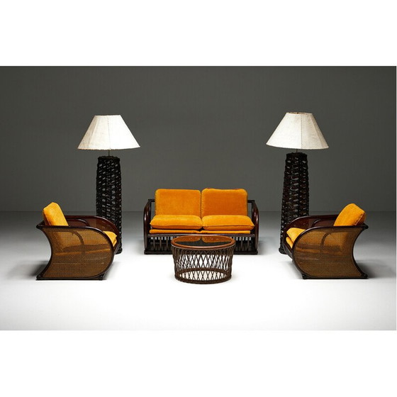 Image 1 of Vintage two-seater bamboo sofa, 1970