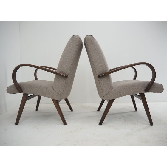 Image 1 of Pair of vintage beechwood armchairs from TonThonet, Czechoslovakia 1960