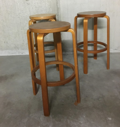 3x Artes Alvar Aalto tabouret haut