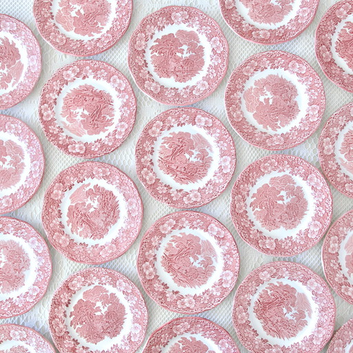 Plates Woodland Terre De Fer Rose Anglaise