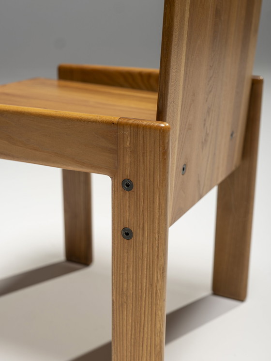 Image 1 of Cuatro sillas de comedor de olmo de Romanutti, Italia, década de 1970