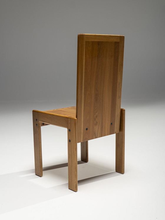 Image 1 of Cuatro sillas de comedor de olmo de Romanutti, Italia, década de 1970