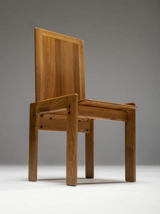 Image 1 of Cuatro sillas de comedor de olmo de Romanutti, Italia, década de 1970