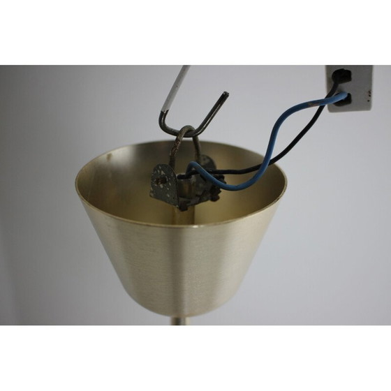 Image 1 of Vintage glass and metal pendant lamp, Czechoslovakia 1970s