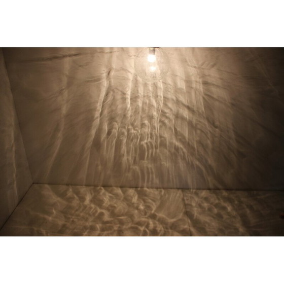 Image 1 of Vintage glass and metal pendant lamp, Czechoslovakia 1970s