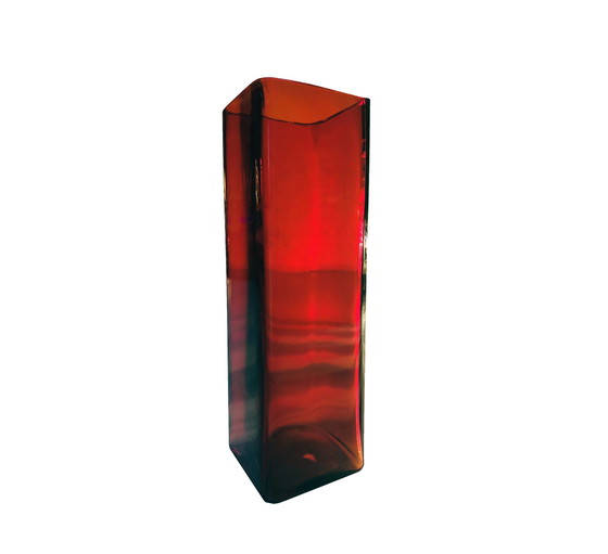 Image 1 of Vintage Vase - Red Glass - 1970