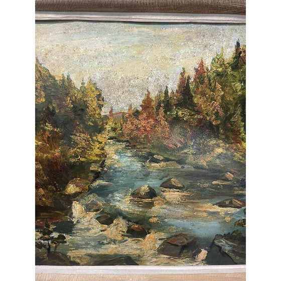 Image 1 of Oil on vintage panel by Jean Pierre Levet