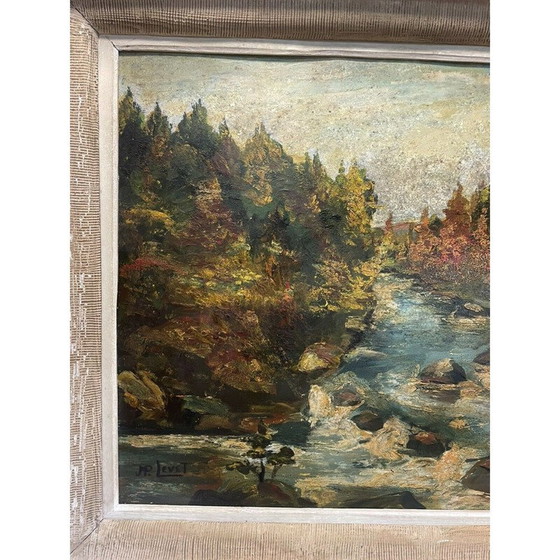Image 1 of Oil on vintage panel by Jean Pierre Levet