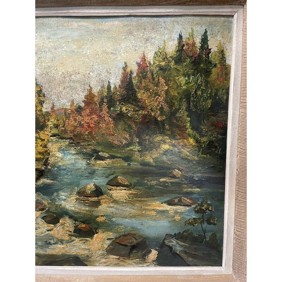 Image 1 of Oil on vintage panel by Jean Pierre Levet