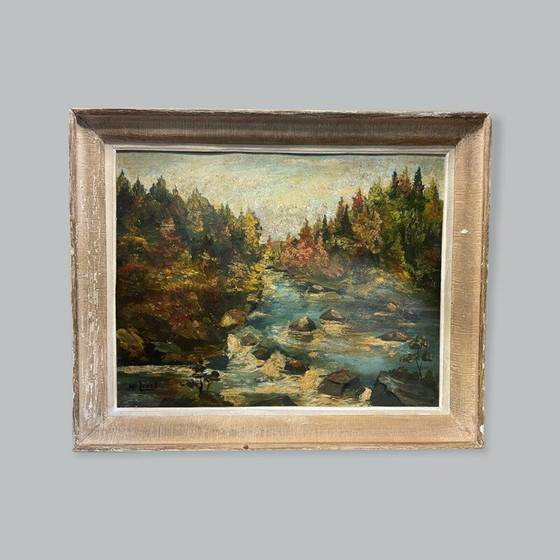 Image 1 of Oil on vintage panel by Jean Pierre Levet