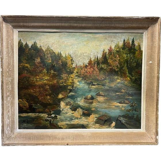 Image 1 of Oil on vintage panel by Jean Pierre Levet