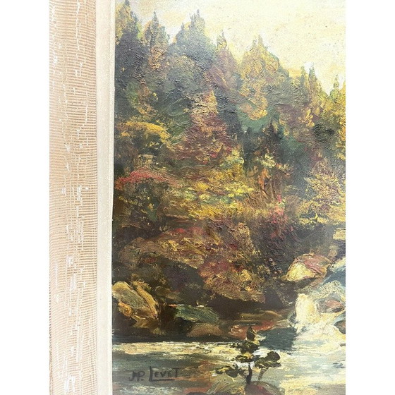 Image 1 of Oil on vintage panel by Jean Pierre Levet