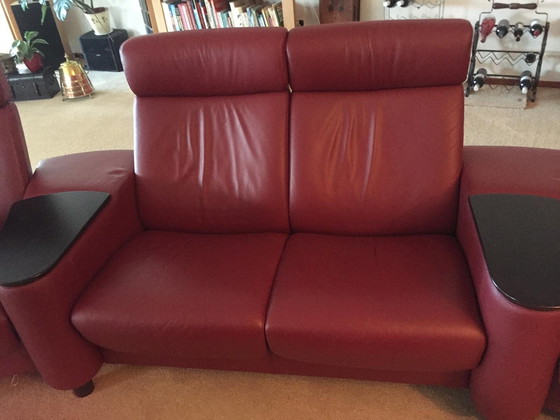 Image 1 of Stressless 4-Seater Home Cinema Seating Area Red Leather