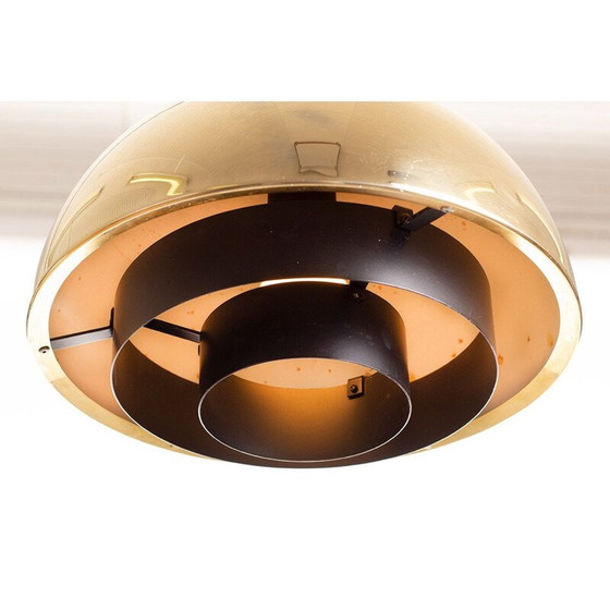 Image 1 of Vintage gold plated middle lamp by Jo Hammerborg for Fog and Morup, Denmark 1960