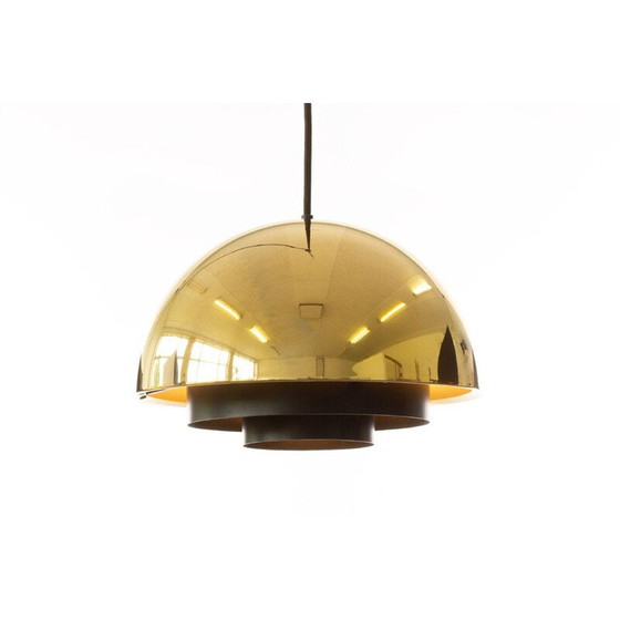 Image 1 of Vintage gold plated middle lamp by Jo Hammerborg for Fog and Morup, Denmark 1960