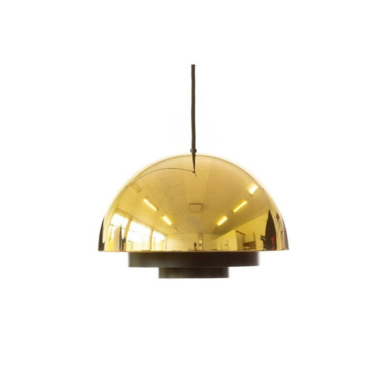 Image 1 of Vintage gold plated middle lamp by Jo Hammerborg for Fog and Morup, Denmark 1960