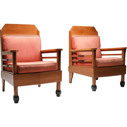 Pair of vintage Club Chairs Art Deco Europe 1960s
