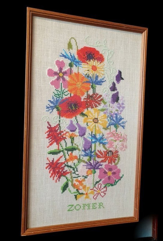 Image 1 of 1321 Vintage Multicolor Wall Decoration Embroidery