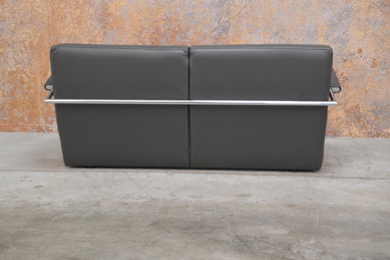 Image 1 of Gray leather Leolux Scylla design sofa