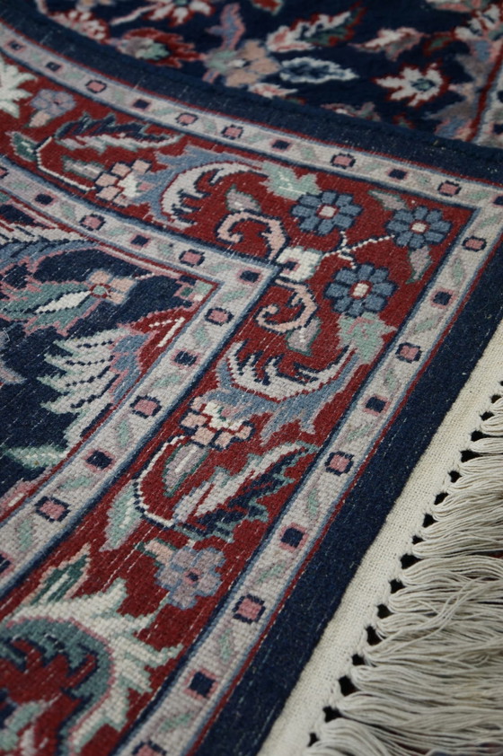 Image 1 of Blue Oriental carpet/ rug with a floral pattern, 150 x 90 cm