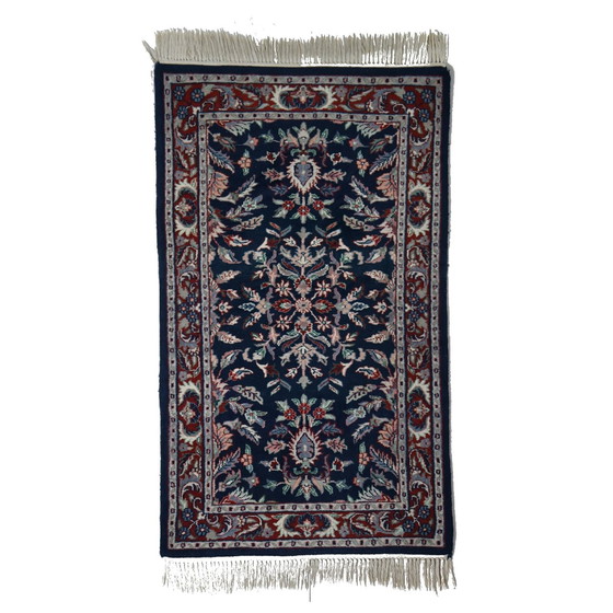 Image 1 of Blue Oriental carpet/ rug with a floral pattern, 150 x 90 cm