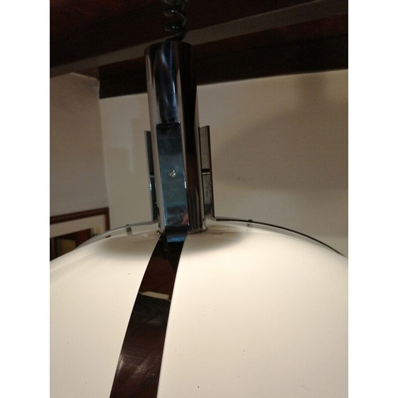 Image 1 of Vintage pendant lamp in chromed metal and plastic, 1970-1980
