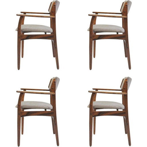 Set of 4 vintage Erik Buch Model 50 Armchairs in Rosewood - Inc. Reupholstery 1960s
