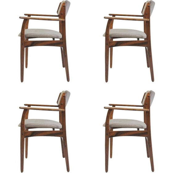Image 1 of Set di 4 poltrone vintage Erik Buch modello 50 in palissandro - Inc. Reupholstery anni '60