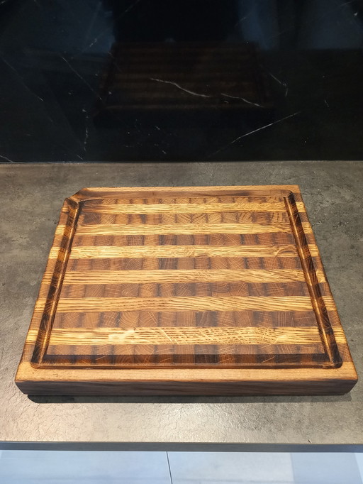 Cutting board mosaic recycled oak wood