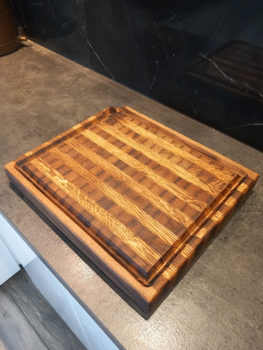 Cutting board mosaic recycled oak wood