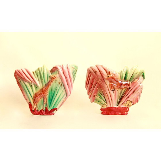 Image 1 of Pair of vintage vasetti ceramic vases, Italy 1940