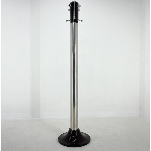 Mid-Century Italian Chrome & Wood Coat Hanger