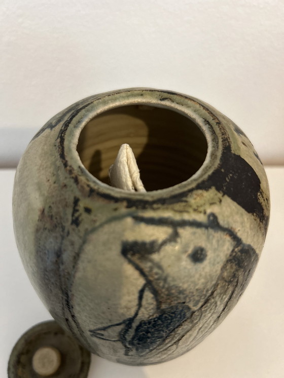 Image 1 of Klaas de Boer lidded ceramic vase