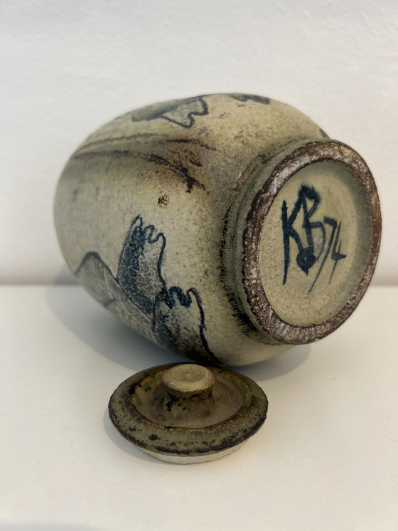 Image 1 of Klaas de Boer lidded ceramic vase