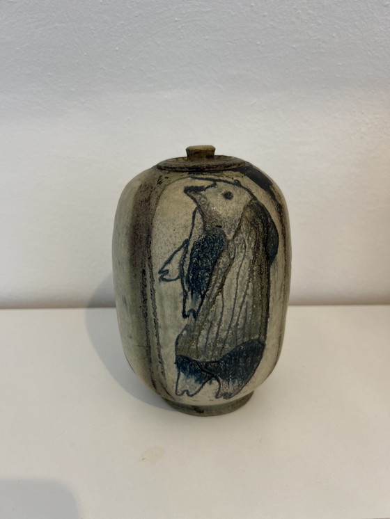 Image 1 of Klaas de Boer lidded ceramic vase