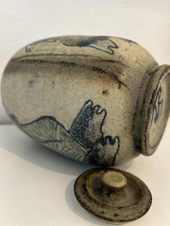 Image 1 of Klaas de Boer lidded ceramic vase