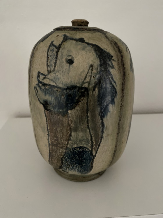 Image 1 of Klaas de Boer lidded ceramic vase