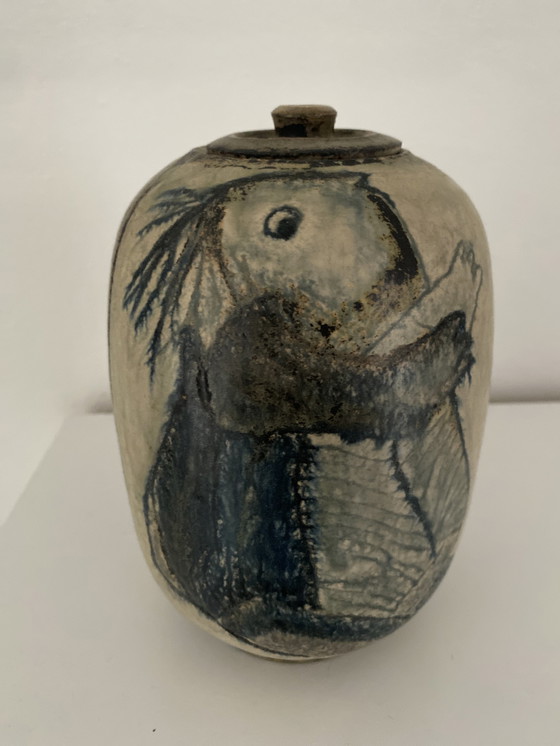 Image 1 of Klaas de Boer lidded ceramic vase