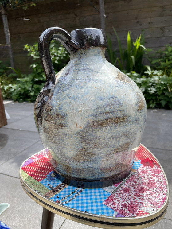 Image 1 of Vase boule en faïence émaillée