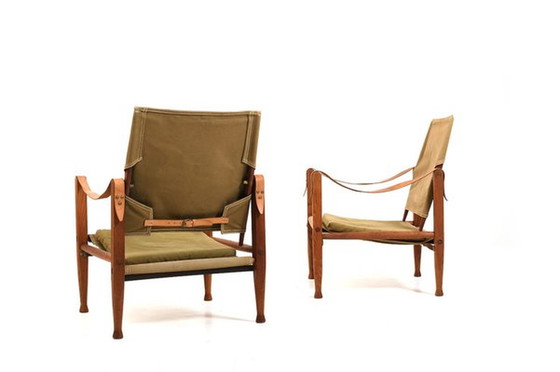 Image 1 of Safari Chairs by Kare Klint for Rud. Rasmussen, 1960s, Set of 2