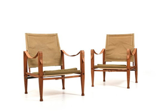 Image 1 of Safari Chairs by Kare Klint for Rud. Rasmussen, 1960s, Set of 2