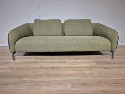 Leolux Elias - 3 Seater Sofa - Green - Leather - Fabric-New Condition