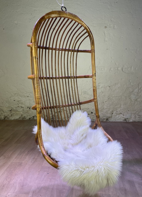 Image 1 of Sedia sospesa vintage in rattan