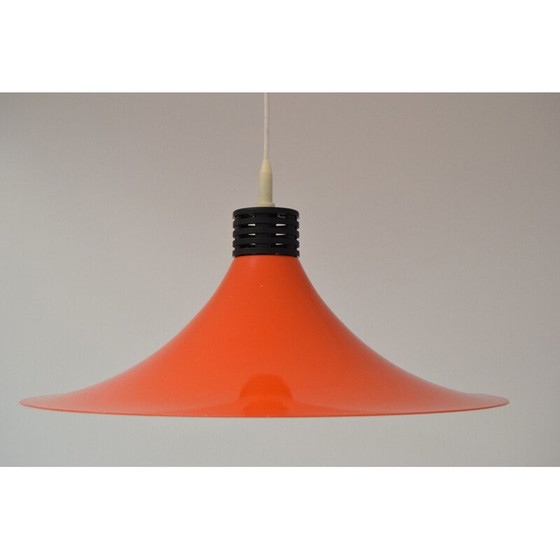 Image 1 of Vintage orange lacquered metal suspension, Germany 1980
