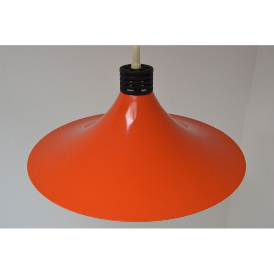 Image 1 of Vintage orange lacquered metal suspension, Germany 1980