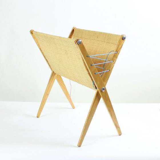 Image 1 of Vintage magazine rack in wood, Czechoslovakia 1960s