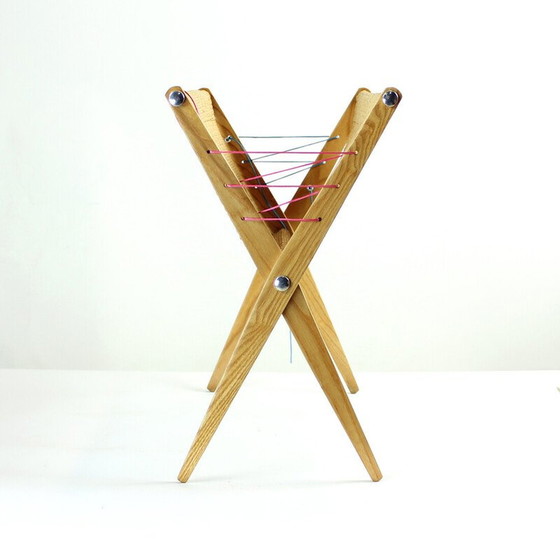 Image 1 of Vintage magazine rack in wood, Czechoslovakia 1960s