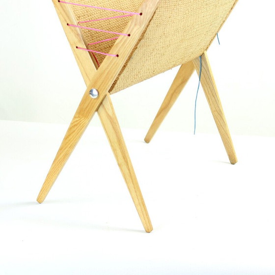 Image 1 of Vintage magazine rack in wood, Czechoslovakia 1960s