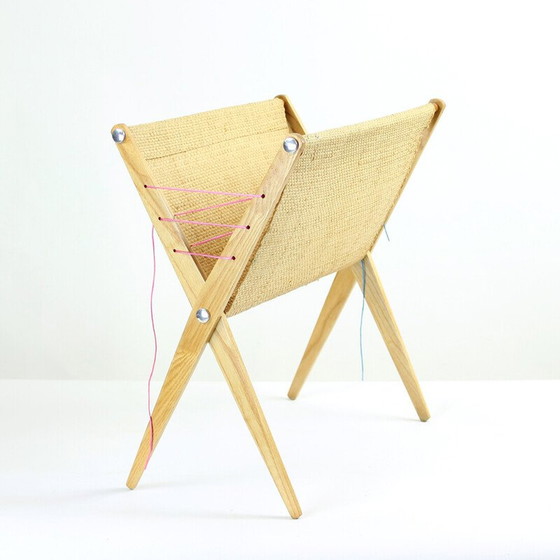 Image 1 of Vintage magazine rack in wood, Czechoslovakia 1960s